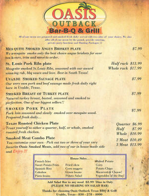 BBQ & Grill Menu